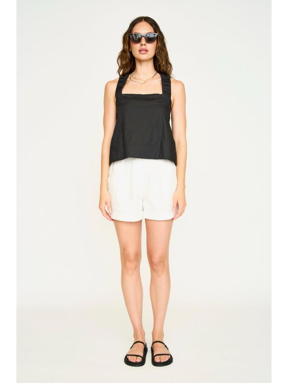 Mirth‎ White 100% Cotton Size Small Elastic Casual Shorts Beach Minimalist NWT *